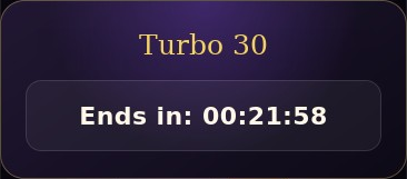 Engagd Turbo 30 SpinSprints widget with a visible Ends in countdown timer